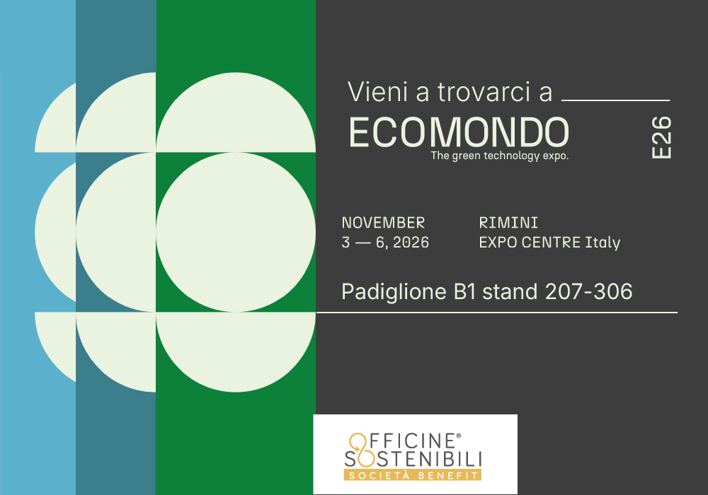Officine Sostenibili presente a Rimini Expo Centre dal 3 al 6 novembre al Padiglione B1, stand 207-306.